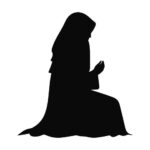 a muslim woman silhouette clipart isolated on a white background vector